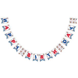 Cute blue & red pirate theme  bunting 