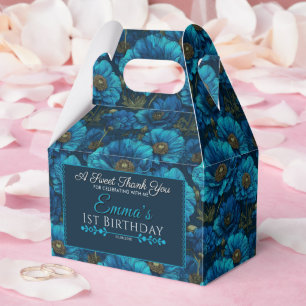 Cute Blue Rose Thank You Favour Box