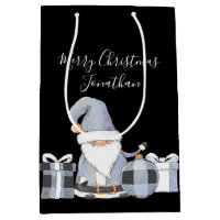 Cute Blue Santa Gnome with Gifts