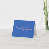 Cute Blue Script Simple Personalized Stationery
