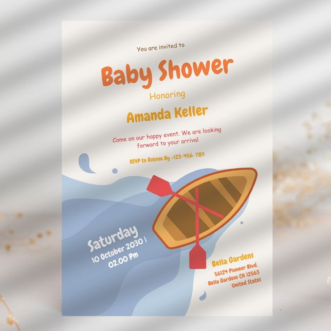 Cute Blue Sea Baby Shower Invitation (Creator Uploaded)