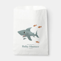 Cute Blue Sea Shark Boys Baby Shower
