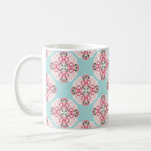 Cute Blue Seamless abstract tiled pattern Vintage Coffee Mug