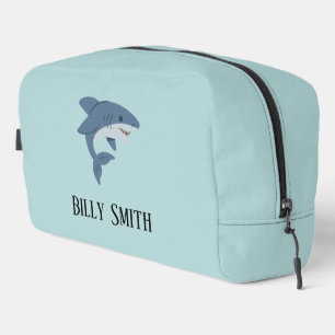 Cute blue shark personalised dopp kit
