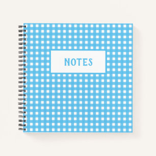 Cute Blue Sky and White Plaid Everyday Notebook