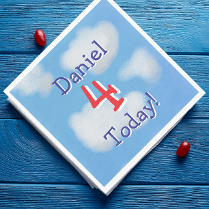 Cute Blue Sky kids Birthday Napkin