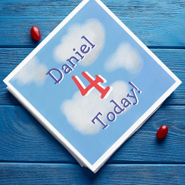 Cute Blue Sky kids Birthday  Napkin (Creator Uploaded)
