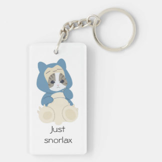 Cute Blue Snorlax Acrylic Keychain 