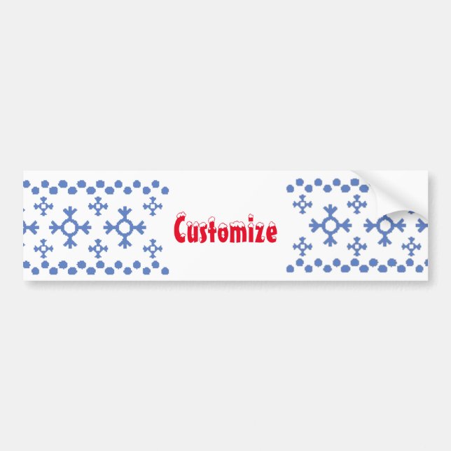 Cute Blue Snowflakes Pattern Thunder_Cove Bumper Sticker (Front)