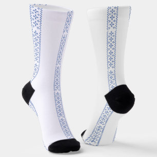 Cute Blue Snowflakes Pattern Thunder_Cove Socks
