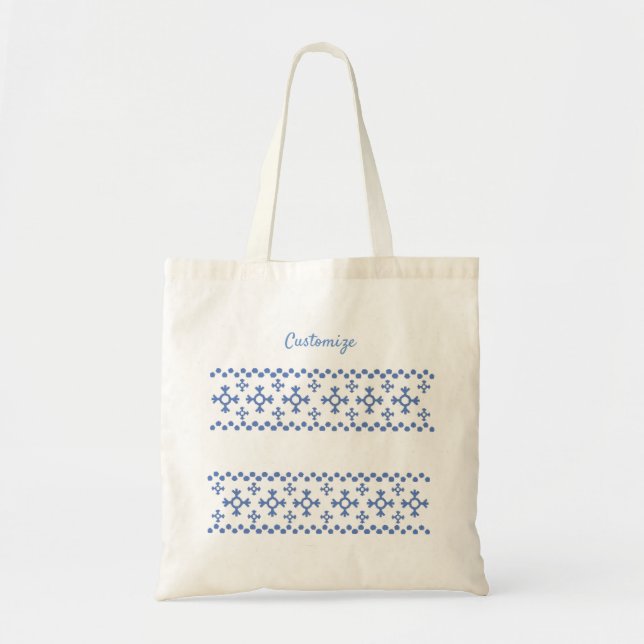 Cute Blue Snowflakes Pattern Thunder_Cove Tote Bag (Front)