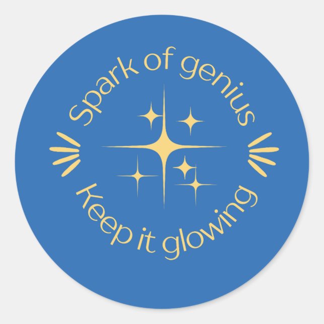 Cute blue sparkling diamond teacher reward classic round sticker (Front)