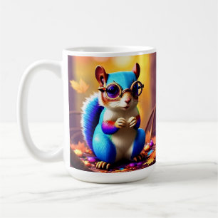 Cute Blue Squirrel with Glasses-56786 Coffee Mug