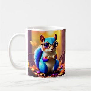 Cute Blue Squirrel with Glasses-56786 Coffee Mug
