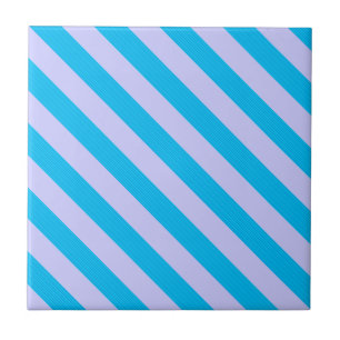 Cute blue stripes patterns ceramic tile