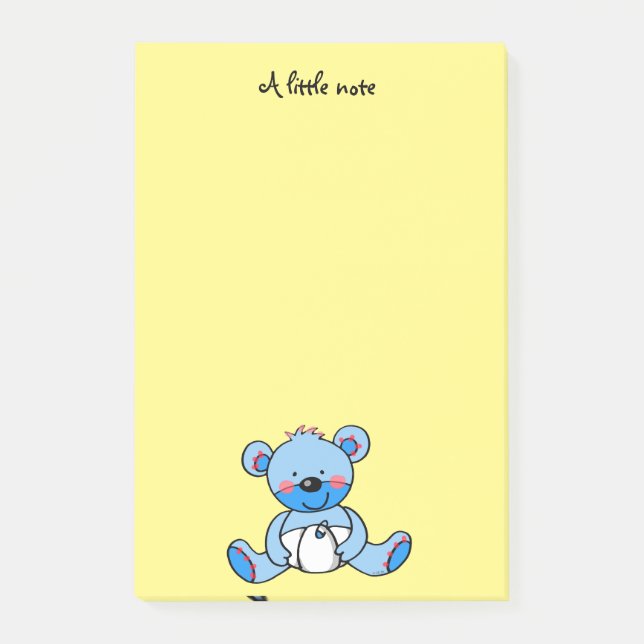 cute blue teddy bear post-it notes (Front)