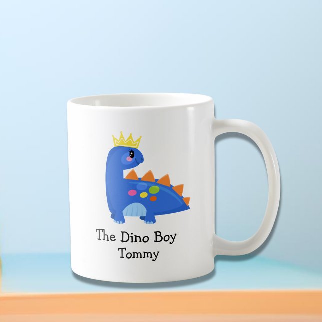 Cute Blue The Dino Boy Kids'  Coffee Mug (Creator Uploaded)