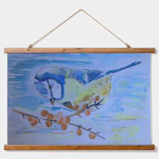 cute Blue Tit bird Hanging Tapestry
