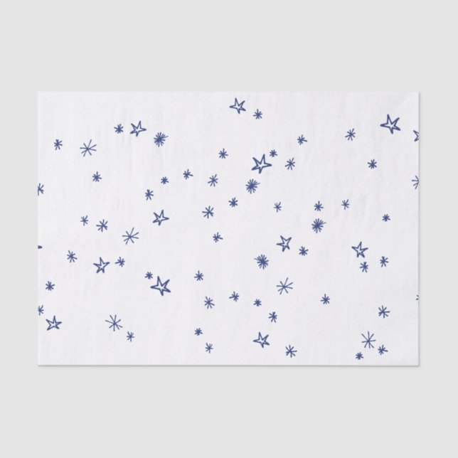 Cute Blue Twinkle Little Star Tissue Paper (Front)
