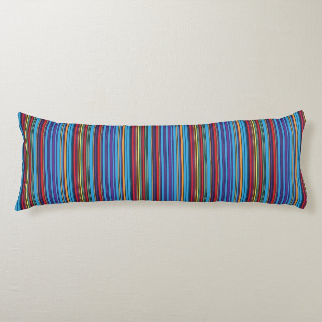Cute blue violet stripes body cushion (Front)