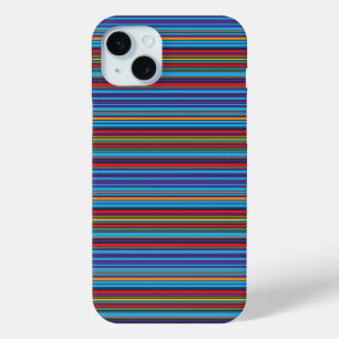 Cute blue violet stripes iPhone 15 mini case