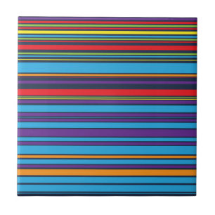 Cute blue violet stripes ceramic tile