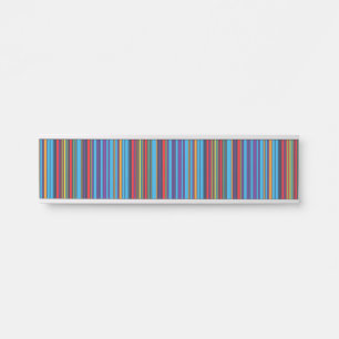 Cute blue violet stripes door sign