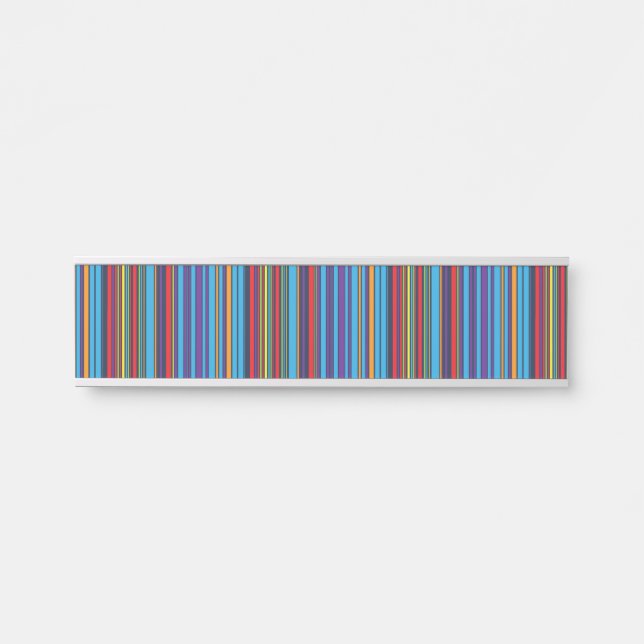 Cute blue violet stripes door sign (Front)