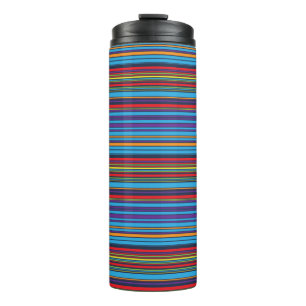 Cute blue violet stripes thermal tumbler