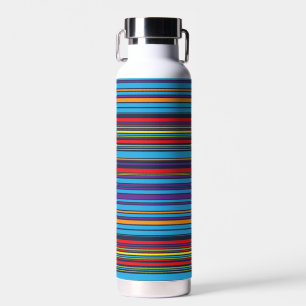 Cute blue violet stripes water bottle
