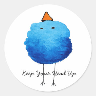 Cute Blue Watercolor Bird Sticker
