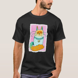 Cute Blue Watercolor Fat Pet Kitty Cat Animal for  T-Shirt