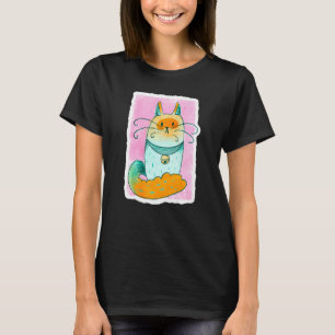 Cute Blue Watercolor Fat Pet Kitty Cat Animal for  T-Shirt