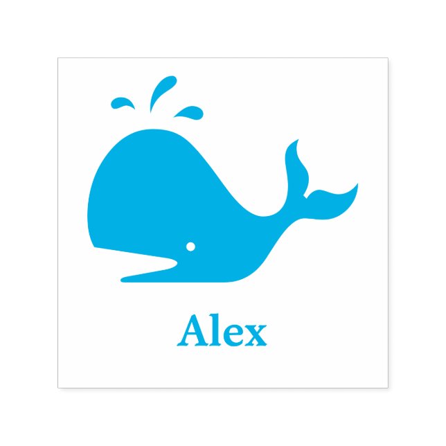 Cute Blue Whale 4Alex (Name) Self-inking Stamp (Design)