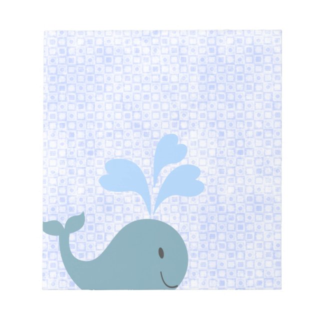 Cute Blue Whale Graphic Notepad (Front)
