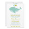 CUTE BLUE WHALE IT'S A BOY BABY SHOWER INVITATION