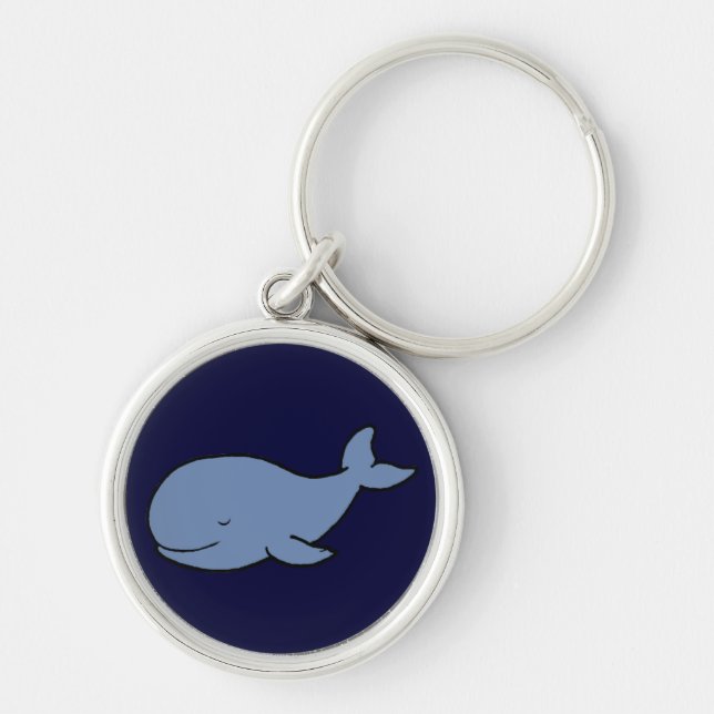 cute blue whale key ring (Front)