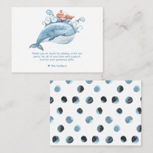 Cute Blue Whale Thank You Note Card