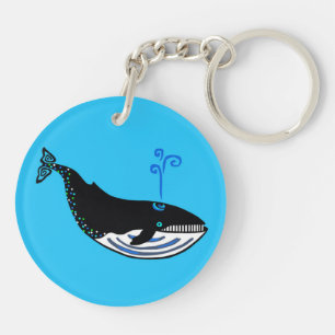 Cute Blue WHALE- Wildlife - Nature -  Key Ring