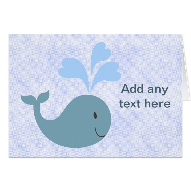 Cute Blue Whales Add Your Text (Front Horizontal)