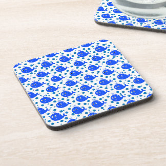 Cute Blue Whales Pattern Oceanic Delight Coaster
