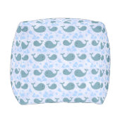 Cute Blue Whales Pattern Pouf (Right)