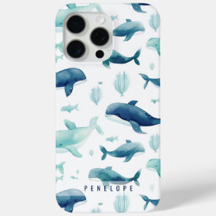 Cute blue whales  personalised iPhone case  