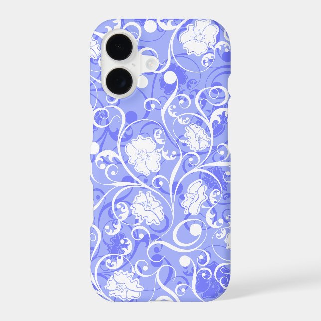 Cute blue white classical flowers pattern (Back)