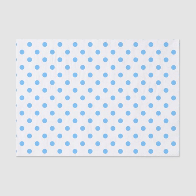 Cute Blue & White Polkadots Tissue Paper (Front)