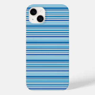 Cute blue white stripes Case-Mate iPhone 14 plus case