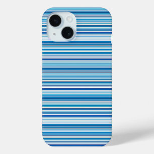 Cute blue white stripes iPhone 15 case