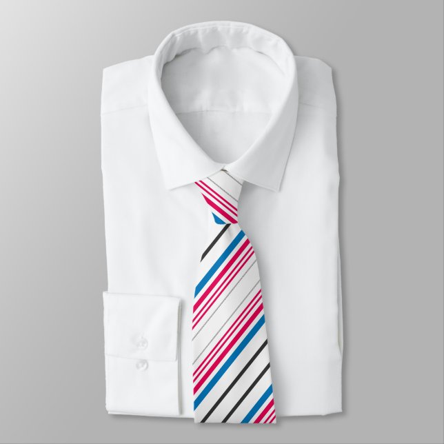 Cute blue white stripes tie (Tied)
