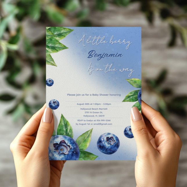 Cute Blueberry Baby Shower Invitation (Creator Uploaded)