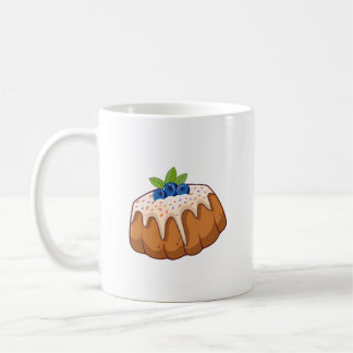 Cute Blueberry Bundt Cake Illustration – Kawaii Coffee Mug